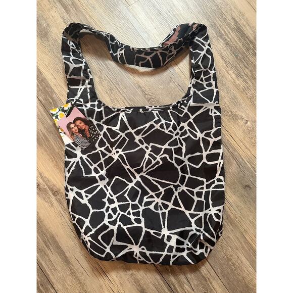 DVF Packable Tote Bag Diane Von Furstenberg x Target Spots Geo Disco Black Brown - Picture 2 of 3